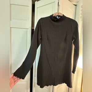 Lulu's Elegant Black Textured Dress